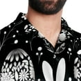 thumbnail image 5 of Easter Men's Hawaiian Short Sleeve Printed Button Down Poplin Casual Summer Beach Shirt, Unisex, 5 of 6