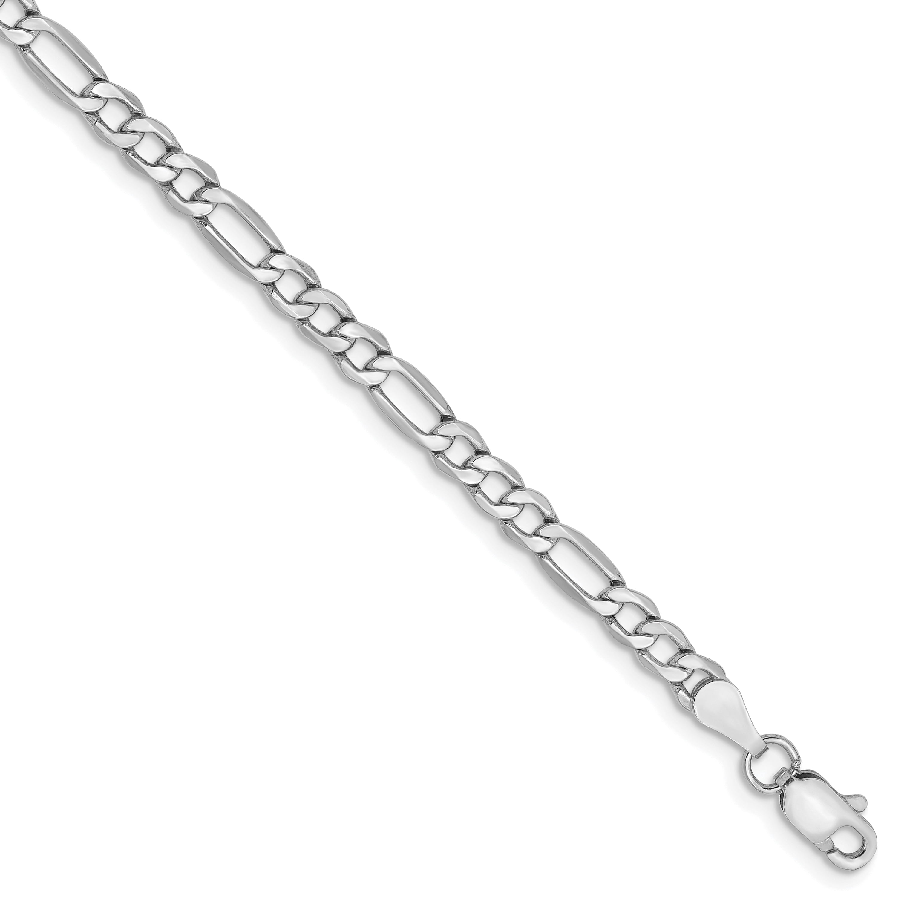 14k White Gold 3.5mm Semi-Solid Figaro Chain (Weight: 1.62 Grams, Length: 7 Inches) | Walmart Canada