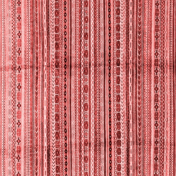 Ahgly Company Indoor Square Abstract Red Modern Area Rugs, 4' Square