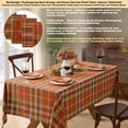 thumbnail image 2 of Thanksgiving Culloden Plaid Fabric Weave Tablecloth Traditional Bold Rust Cotton Plaid Table Cover x Oval, 2 of 9