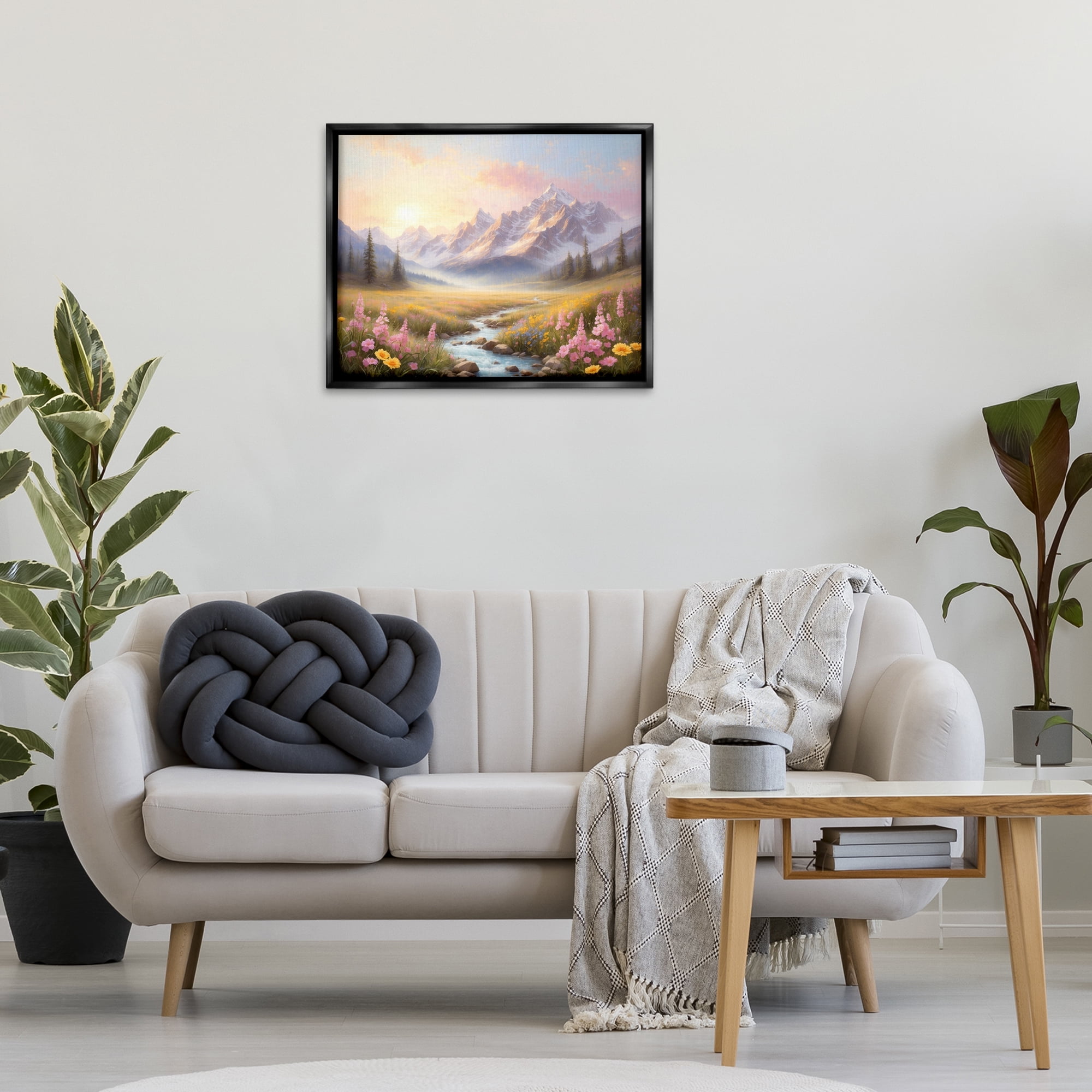 Stupell Industries Gentle Dawn Landscape Landscape Painting Black Floater Framed Art Print Wall Art, 31 x 25