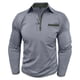 thumbnail image 5 of Ceisia Men's Slim Fit Long Sleeve Turndown Collar Shirt with Contrast Trim and Chest Pocket Gray XL Gifts, 5 of 8