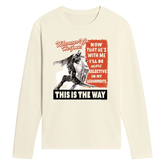 The Mandalorian And Grogu - Bounty Hunter Propaganda Poster - Men's Long Sleeve Graphic T-Shirt
