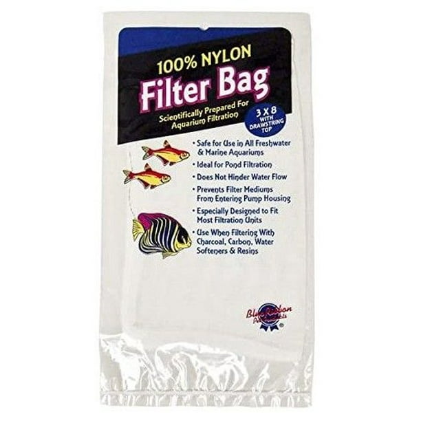 Blue Ribbon Pet 100 Nylon Filter Bag with Drawstring Top for Aquarium