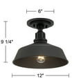 thumbnail image 7 of Franklin Iron Works Arnett Rustic Industrial Semi Flush Mount Outdoor Ceiling Light Black 12" Damp Rated for Post Exterior Barn Deck House Porch Yard, 7 of 7