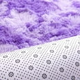 thumbnail image 5 of Junovo Fluffy Oval Rug Soft Tie Dye Area Rugs Shaggy Colorful Carpet Plush Bedside Carpet for Teen Dorm Baby Nursery,2.6 x 5.3ft,Purple, 5 of 7
