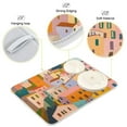 thumbnail image 3 of Yayeee Dish Drying Mat for Kitchen Counter 16"x18" Microfiber Absorbent Pad, Orange Cityscape Painting, 3 of 7