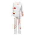 thumbnail image 5 of Enjoytime Pajama Sets for Women 2 Piece Heart Print Loungewear Crew Neck Long Sleeve Shirts Pants Matching Sleepwear Plus Size Comfy Soft Pajama Set, 5 of 6