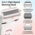 thumbnail image 5 of TiokMc 3-in-1 Electric Razor for Women, Rechargeable Wet & Dry Lady Shaver, Body Hair Remover for Face, Legs, Underarms & Bikini with LED Display, Pink, 5 of 8