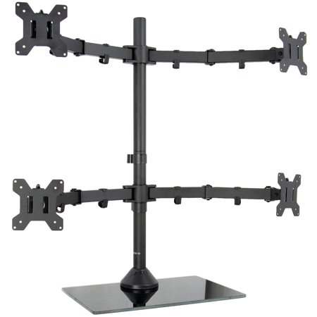 VIVO Black Adjustable Quad Monitor Desk Stand Mount ...