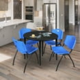 thumbnail image 2 of Regency Kahlo 42 in. Round Breakroom Table- Ash Grey Top, Black Base & 4 M Stack Chairs- Blue, 2 of 8