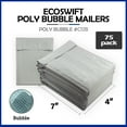 thumbnail image 2 of EcoSwift Brand Premium Poly Bubble Shipping Bag Self-Seal Mailer, 4 in. x 6 in. (Size 0000), Solid Gray, 75-Pack, 2 of 7