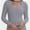 Gray, variant on Casual Women's Long Sleeve Shirts Knit Fitted Stretch Scoopneck Basic Solid Tunic Tops
