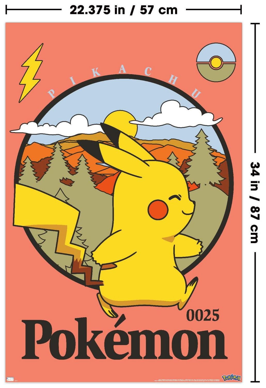 Pokémon - Pikachu Outdoor Adventure Wall Poster, 22.375" x 34"