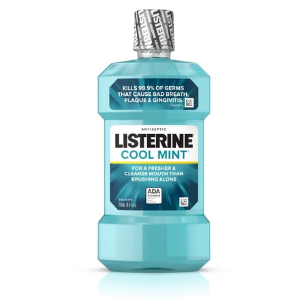 (6 pack) Listerine Cool Mint Intense Antiseptic Mouthwash, For Bad Breath & Plaque Oral Care, 250 mL