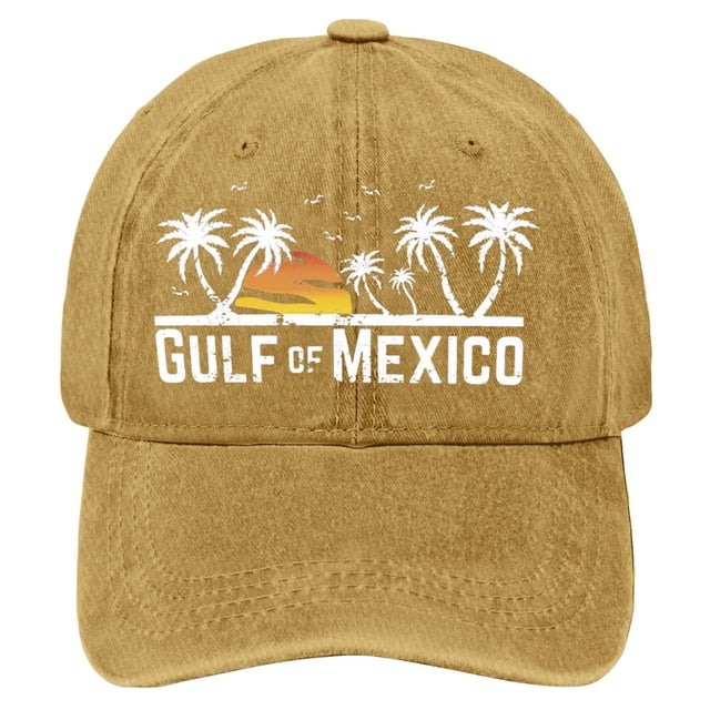 HNMKIU Tree Print Classic Adjustable Unisex Casual Denim Baseball Hat 03_Yellow,One Size