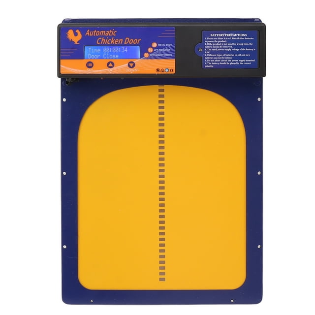 Automatic Chicken Coop Door, Durable Construction Led Display Ip45 Waterproof Led Screen Battery Powered Auto Chicken Door Opener For Farm