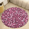 thumbnail image 4 of Leopard Print Pattern Soft Bedroom Round Area Rug, Washable Cute Nursery Circle Throw Mat, Non-Slip Contemporary Small Low Pile Floor Carpet for Dorm Bedside, 4 of 6