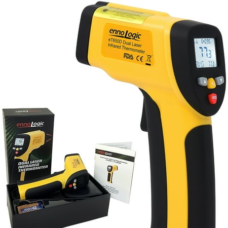 Infrared Temperature Gauge - Temperature Gun ennoLogic eT650D - Dual Laser Non-Contact Infrared Thermometer -58°F to 1202°F - Digital Surface IR Thermometer