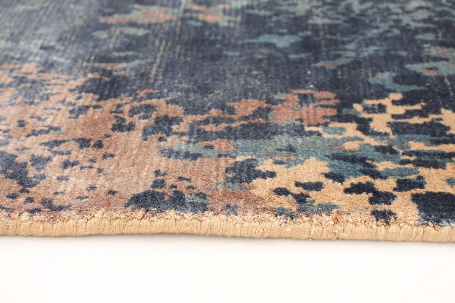 ECARPETGALLERY 5'0" x 7'8" Contemporary Galleria Hand Loomed Area Rug for Living Room, Dining Room and Bedroom in Blue