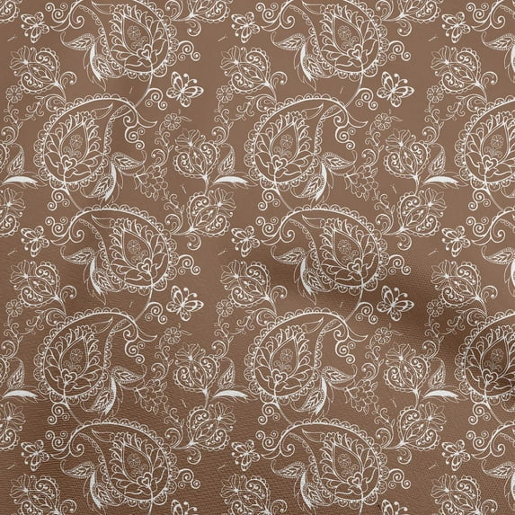 oneOone Cotton Silk Medium Brown Fabric Block Diy Clothing Quilting Fabric Print Fabric By Yard 42 Inch Wide