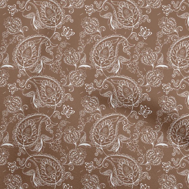 oneOone Rayon Medium Brown Fabric Block Sewing Craft Projects Fabric Prints By Yard 56 Inch Wide
