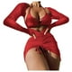 thumbnail image 2 of Bikini sólido con correa para mujer, Bikini con escote en V profundo, conjunto de traje de baño dividido cómodo, traje de baño de tres piezas OAVQHLG3B Store  lin121212, 2 of 4