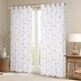 thumbnail image 2 of Erosebridal Purple Princess Bowknot Blackout Curtains Set of 2 (52x84 Each),Kawaii Floral Flower Window Curtains For Girls Teens, 2 of 7