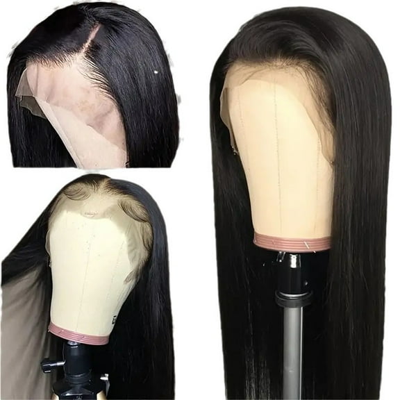 TL New Lace Front Wig for Women Long Straight Hair Small Lace Middle Part Black Synthetic High Temperature Fiber Long Wig