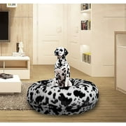 Bessie and Barnie Extra Plush Faux Fur Bagel Pet Bed - Spotted Pony