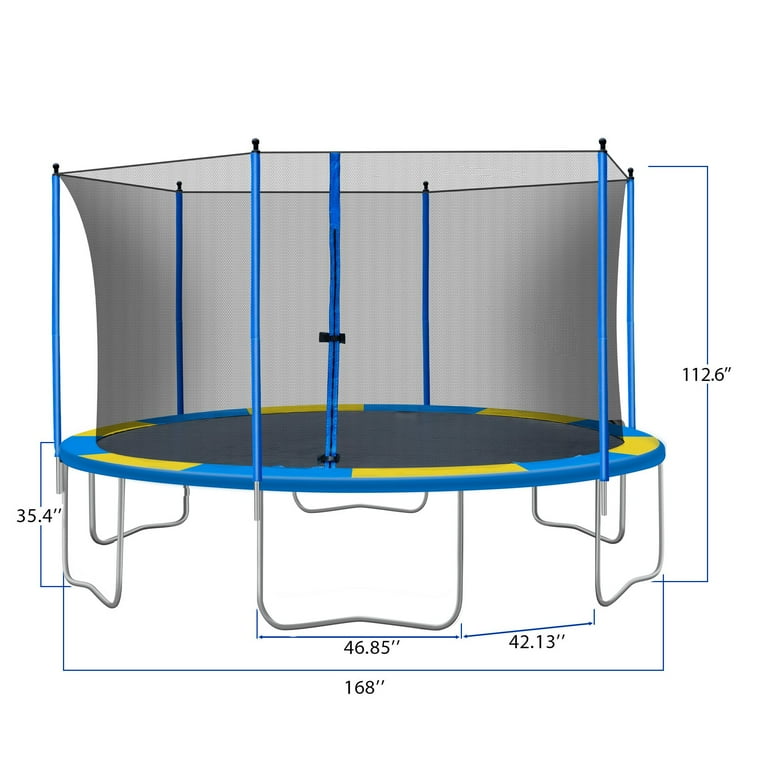 UHOMEPRO 14FT Round Trampoline Outdoor Trampoline for Kids with Safety Enclosure Net 72 Springs Steel Tube Circular Trampolines Outdoor Parkside