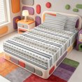thumbnail image 2 of Erosebridal Modern Stripes Zipper Twin Comforter Sets with Fitted Sheet and 2 Pillowcases,Geometric Lines Pattern Zipper Bedding Set,Light Gray Reversible,4 Pieces, 2 of 7
