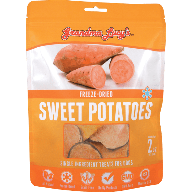 Grandma Lucy's FreezeDried Singles Sweet Potatoes Dog Treats, 2oz bag