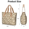 thumbnail image 3 of Tote Bag for Women - Brown Dog Paw Footprint Bone Shoulder Bag - Large Utility Work Duffle Bag with Zipper Handbag for Travel, Work, Sprots, 3 of 5