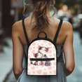 thumbnail image 4 of HELLHERO Cats Hearts Print Travel Shoulder Bag Lightweight Mini Backpack Purse for Outdoor Daily, Polyester Zipper Closure Small Backpack, 4 of 8