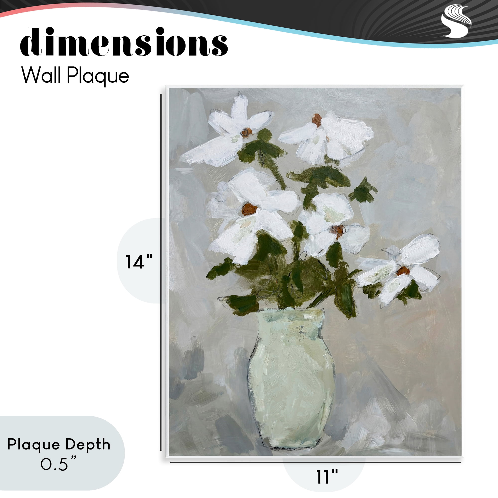 Stupell Industries Cosmos Flowers Serene Rustic Vase Wall Plaque Art, design by Chloe Elliot