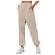 thumbnail image 1 of Pantalones de chándal de mujer con forro polar, cintura alta y pierna ancha - Cintura elástica fruncida, bolsillos - Poliéster, tallas S-XXL, 1 of 6
