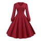 thumbnail image 1 of Vestidos Para Mujer Vestido de Fiesta de Manga Larga Color Sólido Cuello en V Retro Cintura Alta Vestido de Fabricación Odeerbi  ODB174157, 1 of 8