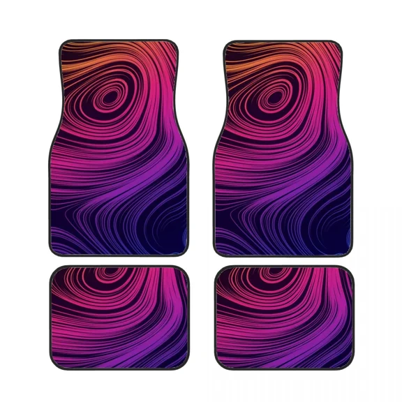Customizable Topographic Car Floor Mats 4 Piece Set Front and Rear Carpet Complete Set Carpet Suitable for SUV Vans Car Interior