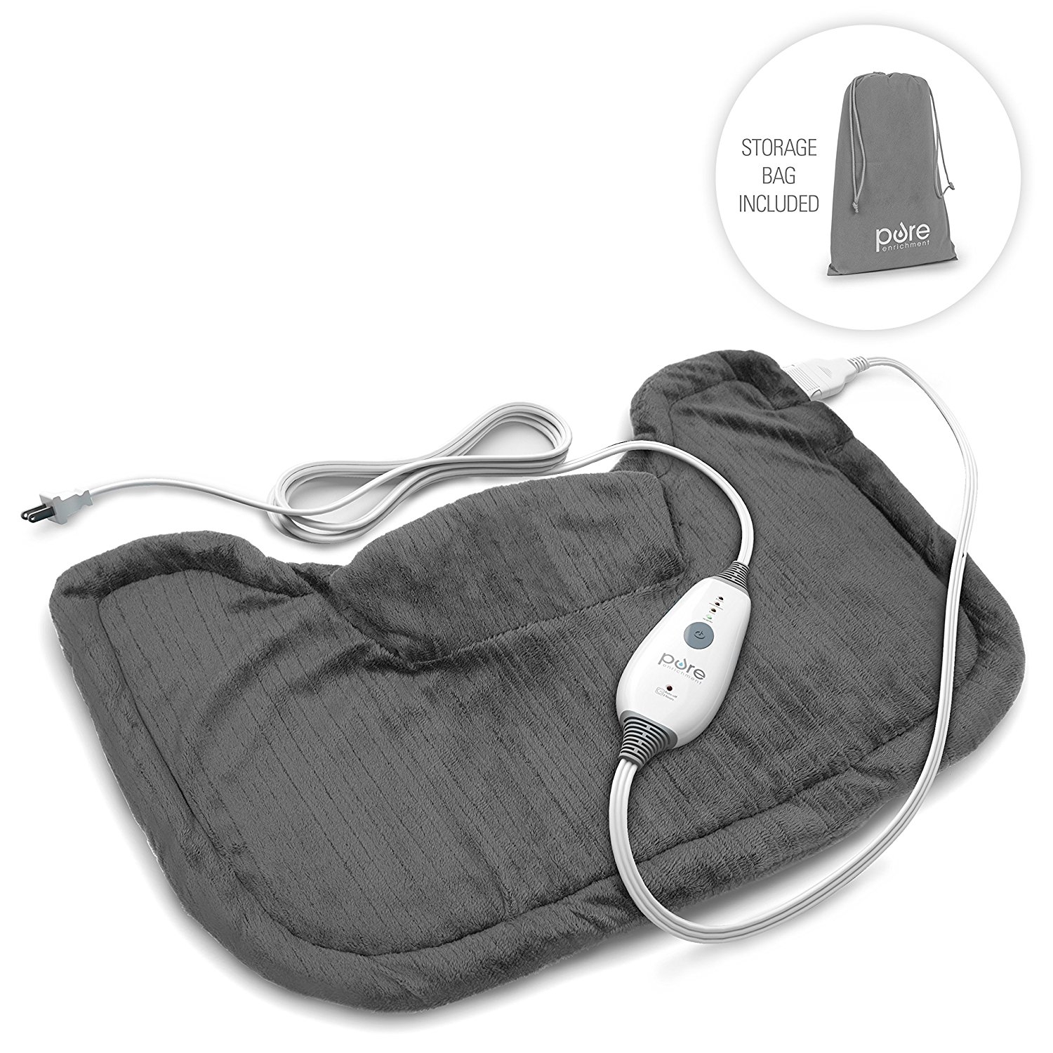 Pure Enrichment PureRelief Neck and Shoulder Heating Pad (Charcoal Gray
