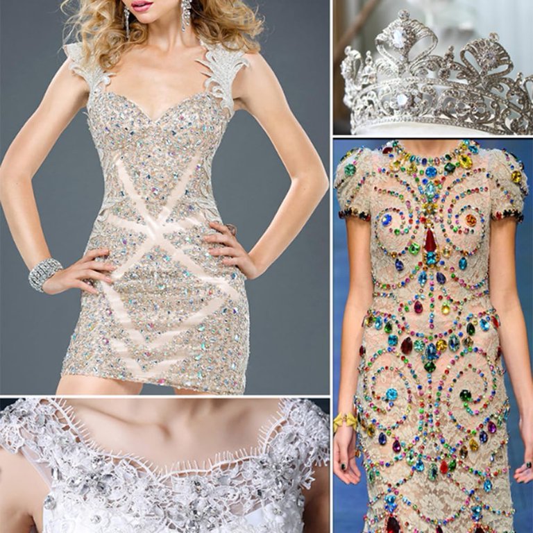crystal beads for wedding dress Elegant Crystal Beads Long Sleeve Wedding Dress