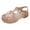 Gold, variant on Girls Crystal Jelly Sandals Closed Toe Hollow Out Sparkle Princess Shoes Non-Slip Soft Sole for Summer Beach, Size 25-35