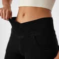 thumbnail image 5 of Miluxas Stretchy Skinny Jeans for Women Criss Cross High Waist Sweatpant with Pockets Tummy Control Jean Leggings Black, 5 of 6