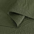 thumbnail image 6 of Chezmoi Collection Austin King Oversized Bedspread Set, 3-Piece Lightweight Microfiber Quilted Coverlet for All Seasons, Cypress Green, 6 of 9