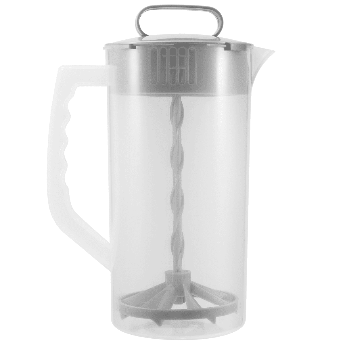 3X Mixing Pitcher for Drinks,2 Quart/64oz Plastic Water Pitcher with Lid,Easy-Mix Juice Container,Angled Plastic Blades