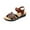 Coffee, variant on Xfvqtps Sandals for Women 2025 Thick Sole Hook and Loop Strap Open Toe Non Slip Walking Beach Summer Sandals Black