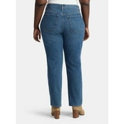 Terra & Sky Womens Plus Size Straight High Rise Jeans, Sizes 16W-26W