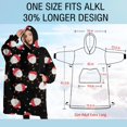 thumbnail image 4 of Oversized Wearable Blanket Hoodie,Black Christmas Santa Pattern Sherpa Blanket Hoodie with Super Pockets,Super Warm Fuzzy Pullover for Women & Men, 4 of 6