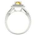 thumbnail image 4 of Halo Engagement Ring for Women - 1.3125ct Simulated Yellow Diamond in 14K White Gold Promise Ring, 4 of 6