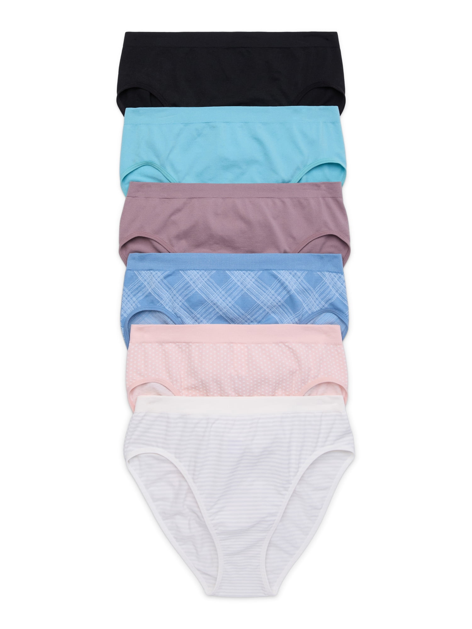 Joyspun Seamless Brief Panties 6-Pack Women's Full Coverage, High